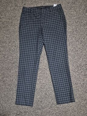 Banana Republic Women's Gray and Black Gingham Dress Pants